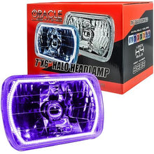 Oracle Lighting; 5x7-Inch H4 Sealed Beam Headlamp with Purple SMD Halo; (Lens Measures: 5-1/2" x 7-7/8")