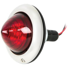 Baby Bullet Tail Light  Assembly; Stainless Bezel; Glass "Beehive" Lens; 7 Super-Bright LEDs; Red