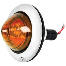 Baby Bullet Tail Light  Assembly; Stainless Bezel; Glass "Beehive" Lens; 7 Super-Bright LEDs; Amber