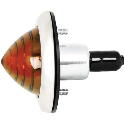 Baby Bullet Tail Light  Assembly; Stainless Bezel; Glass "Beehive" Lens; 7 Super-Bright LEDs; Amber