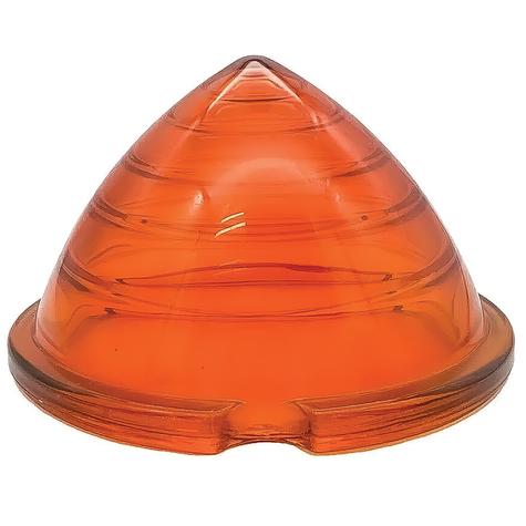 Baby Bullet Glass Tail Light Lens; "Beehive" Style; Amber