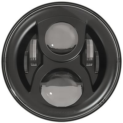 JW Speaker; Model 8700 EVO 2 Dual Burn; LED Projector Headlight; High/Low Beam; 7-Inch Round; Black Inner Bezel