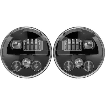 JW Speaker; Model 8730 Shallow; LED Projector Headlight; High/Low Beam; 7-Inch Round; Black Inner Bezel