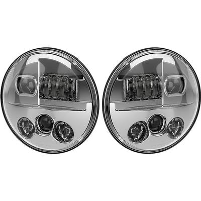 JW Speaker; Model 8730 Shallow; LED Projector Headlight; High/Low Beam; 7-Inch Round; Chrome Inner Bezel