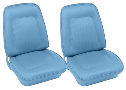 1967 Camaro; Front Buckets & Rear Seat Upholstery Set; Standard Interior; Coupe; Light Blue