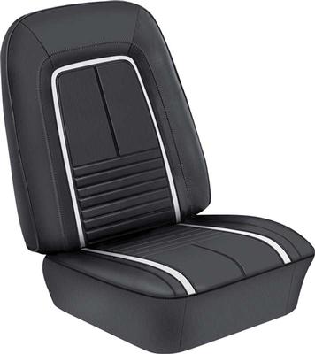 1967 Camaro; Front Bucket Seat Upholstery; Deluxe Interior; Black
