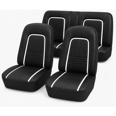 1967 Camaro Coupe / Convertible With Fold Down Rear Seat Black Deluxe Full Set Upholstery