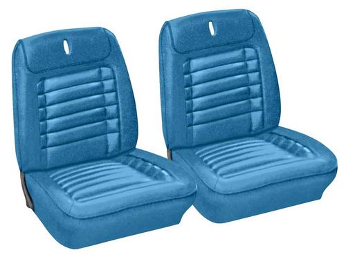1968 Camaro; Front Buckets & Rear Seat Upholstery; Deluxe; Coupe; w/Fold Down Rear Seat; Medium Blue