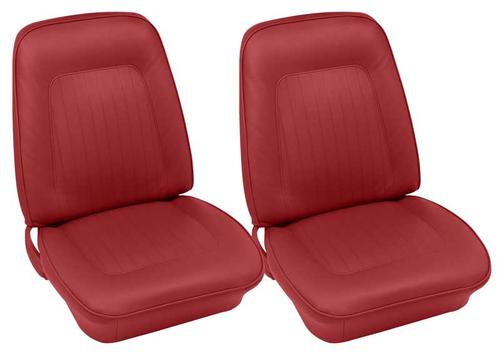 1968 Camaro - Leather Full-Set Upholstery With Standard Interior & Fold-Down Rear Seat - Red