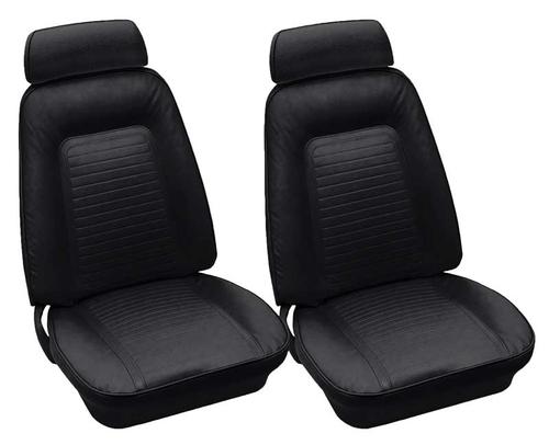 1969 Camaro - Leather Full-Set Upholstery With Standard Interior & Fold-Down Rear Seat - Black