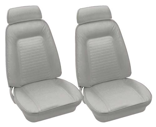 1969 Camaro - Leather Full-Set Upholstery With Standard Interior & Fold-Down Rear Seat - Dove Gray