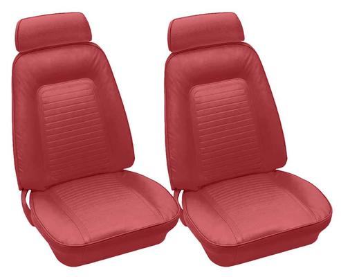 1969 Camaro Coupe / Convertible Red Leather Standard Front Only Upholstery