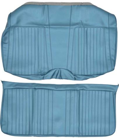 1968 Camaro; Standard Fold-down Rear Seat Upholstery Set; Medium Blue