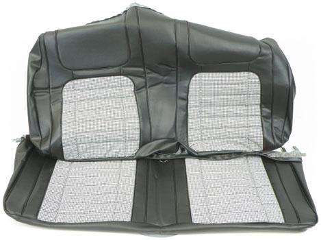1968 Camaro With Fold Down Rear Seat; Houndstooth Rear Upholstery Set; Black