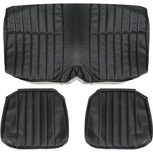 1973 Camaro Standard Interior Rear Seat Upholstery; Black Madrid Grain Vinyl