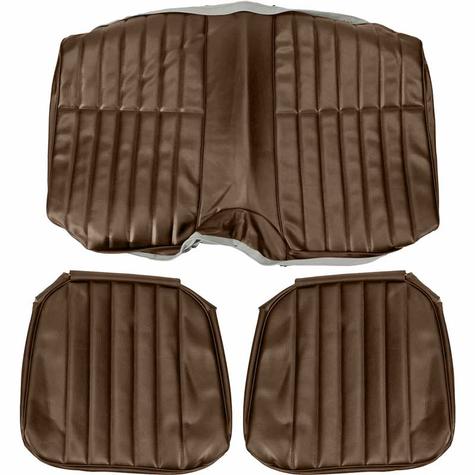1973 Camaro Standard Interior Rear Seat Upholstery; Dark Saddle Madrid Grain Vinyl