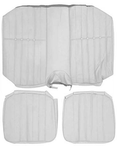 1974-76 Camaro Standard Interior Rear Seat Upholstery; White Madrid Grain Vinyl
