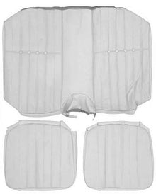 1974-76 Camaro Standard Interior Rear Seat Upholstery; White Madrid Grain Vinyl