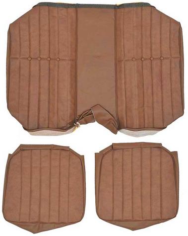 1974-76 Camaro Standard Interior Rear Seat Upholstery; Saddle Madrid Grain Vinyl