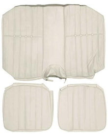 1974-76 Camaro Standard Interior Rear Seat Upholstery; Beige Madrid Grain Vinyl