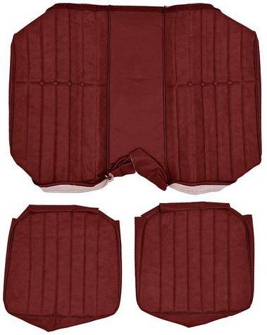 1974-76 Camaro Standard Interior Rear Seat Upholstery; Dark Firethorn Madrid Grain Vinyl