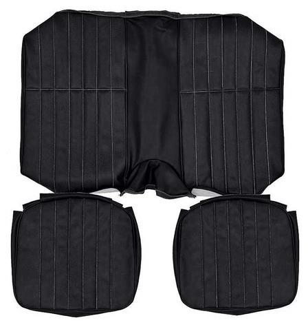 1977-78 Camaro Standard Interior Rear Seat Upholstery; Black Sierra Grain Vinyl
