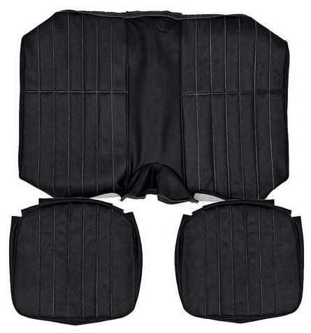 1979 Camaro Standard Interior Rear Seat Upholstery; Black Sierra Grain Vinyl