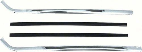 K1039 - 1967-69 Camaro, Firebird; Quarter Window Vertical Chrome Molding Set; Pair;