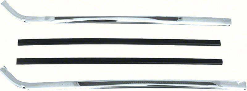 K1039 - 1967-69 Camaro, Firebird; Quarter Window Vertical Chrome Molding Set; Pair;