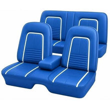 1967 Camaro Deluxe Upholstery Set; Front Bench Seat; Bright Blue; Full Set w/ Fold Down Rear