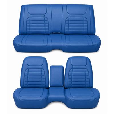 1968 Camaro Convertible With Bench Seat Medium Blue Deluxe Full Set Upholstery