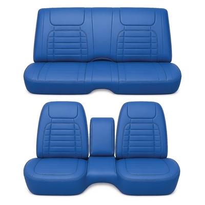 1968 Camaro Convertible With Bench Seat Medium Blue Deluxe Full Set Upholstery