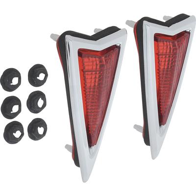 1968 Firebird, GTO, LeMans, Catalina, Bonneville, Executive; Rear Side Marker Lamp Lens and Bezel Set; With Bezel Gasket