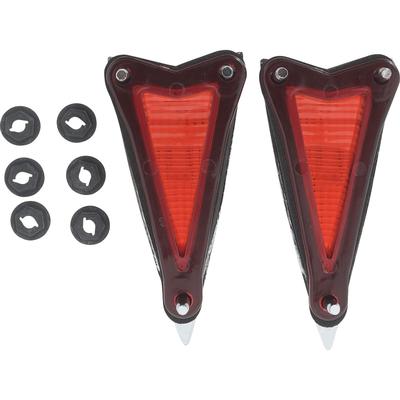 1968 Firebird, GTO, LeMans, Catalina, Bonneville, Executive; Rear Side Marker Lamp Lens and Bezel Set; With Bezel Gasket and Hardware; Pair; GM Licensed