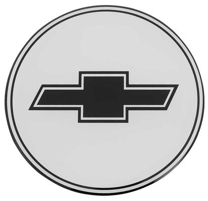 K151796SV - Wheel Center Cap Emblem; with Chrome Bow Tie; Silver Background; 2-15/16