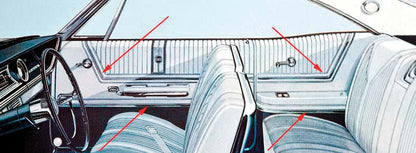K1960 - 1965 Chevrolet Impala SS; Coupe; Interior Door & Rear Side Panel Molding Set; 8 Piece Set
