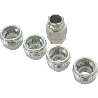 1/2"-20 Wheel Lock Kit; Under Hub Cap; With Key; Set of 4