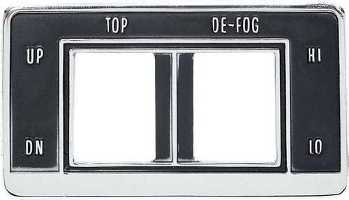 1969 Camaro, Impala; Convertible Top Dash Switch Bezel; with Defogger