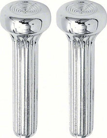 1968-71 GM; Door Lock Knobs; Die-Cast Metal; Ribbed Design; Chrome