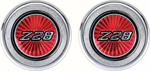 K74306 - 1977-79 Camaro Z28; Interior Door Panel Emblems; Red