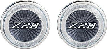 K74310 - 1980-81 Camaro Z28; Interior Door Panel Emblems; Black; Pair