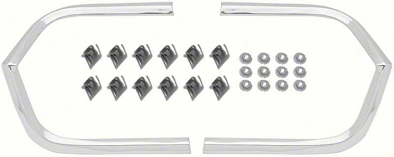 K812 - 1963 Impala, Bel Air; Rear Corner Cove Moldings; with Hardware; Pair