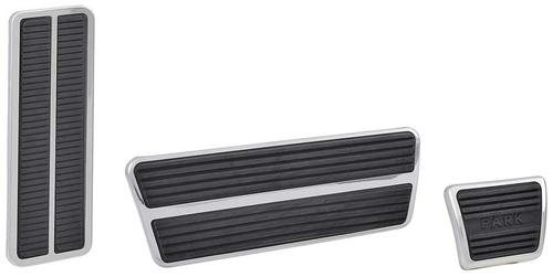 1968 Nova Pedal Pad Set with Stainless Trim -  Drum Brake / Auto Trans