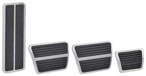 1968 Nova Pedal Pad Set with Stainless Trim -  Manual Transmission