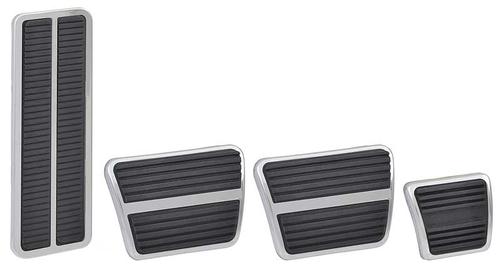 1973-74 Nova Pedal Pad Set with Stainless Trim - Manual Transmission