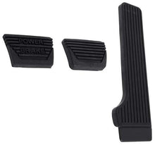1962-67 Nova Manual Trans; 3-Piece Pedal Pad Set; Square Style (Power Brakes)