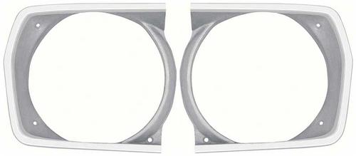 1970-72 Plymouth A-Body Headlamp Bezels; Argent Silver; Pair