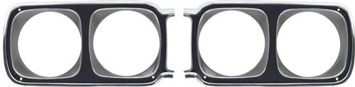 1969 Road Runner, Belvedere, Satellite; Headlamp Bezels; Black; LH and RH; Pair