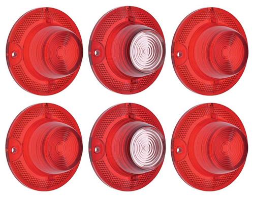 1962 Chevy Impala; Tail Light & Back Up Light Lens Set; 6 Piece Set