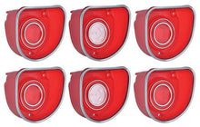 1968 Impala SS and Caprice; Tail Lamp and Back Up Lamp Lens Set; 6-Piece Set; With Two Circular Chrome Accents